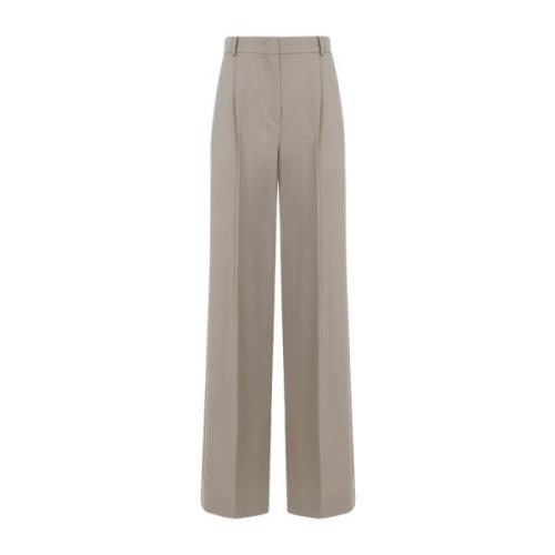 Beige Wide Leg Wool Pants Max Mara , Beige , Dames