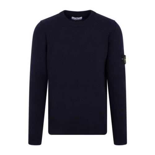 Blauwe Gebreide Crew Neck Sweater Stone Island , Blue , Heren