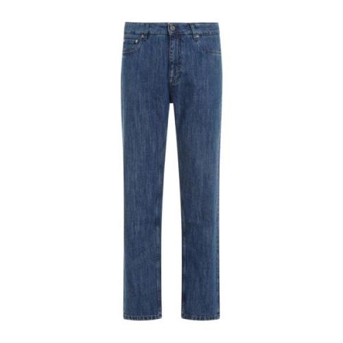 Blauwe Denim Jeans Rechte Pijpen Etro , Blue , Heren
