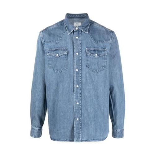 Casual Herenoverhemden Woolrich , Blue , Heren