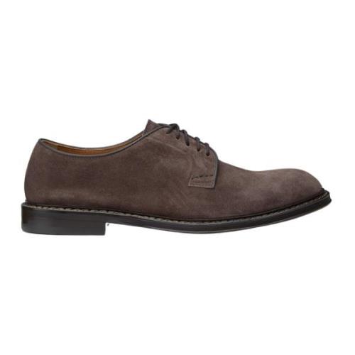 Donkerbruine Suède Derby Schoenen Doucal's , Brown , Heren