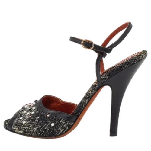 Pre-owned Leather sandals Missoni Pre-owned , Black , Dames