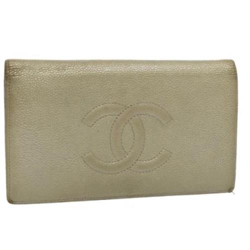 Pre-owned Leather wallets Chanel Vintage , Gray , Dames