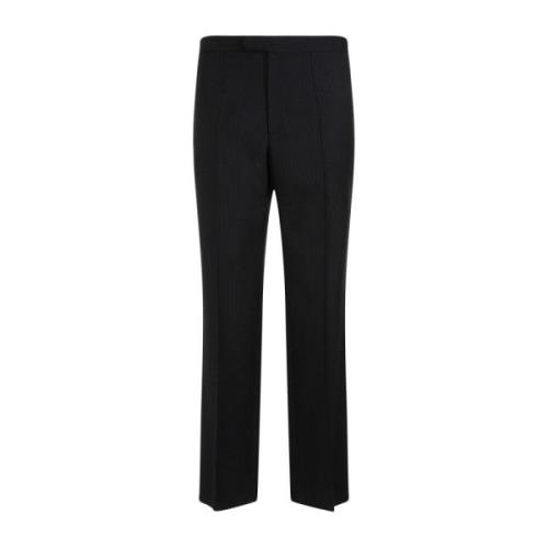 Zwarte Wol Pinstripe Pakbroek The Row , Black , Heren