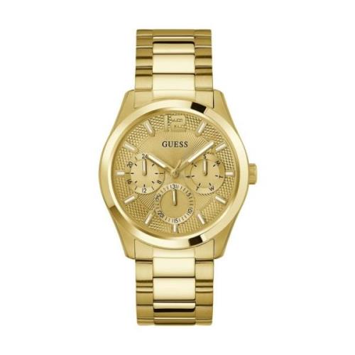 Multifunctionele ZEN Gouden Horloge Guess , Yellow , Heren