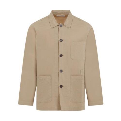 Beige Katoenen Overshirt Universal Works , Beige , Heren