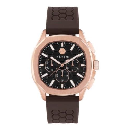 Spectre Chrono Horloge Bruin Siliconen Band Philipp Plein , Brown , He...