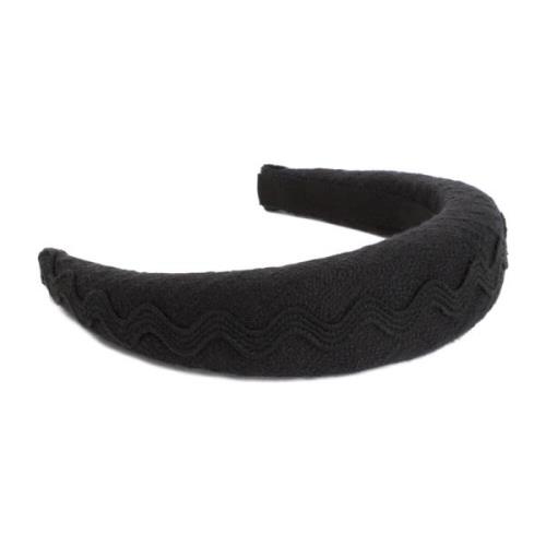 Zwart katoenen hoofdband met geborduurde golven Patou , Black , Dames
