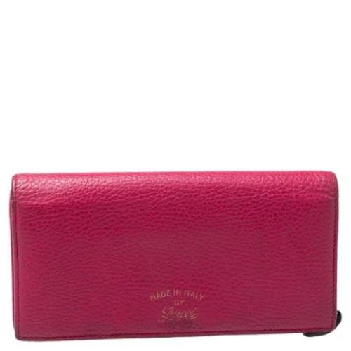 Pre-owned Leather wallets Gucci Vintage , Pink , Dames