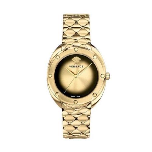 Gouden Analoge Horloge Shadov Vebm006 Versace , Multicolor , Dames