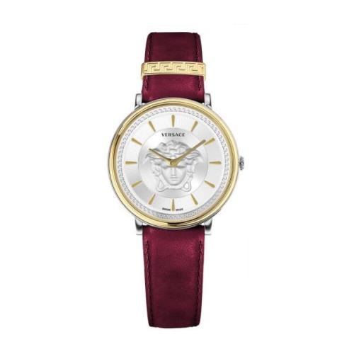 Medusa V Circle Horloge Bordeaux Goud Versace , Multicolor , Dames