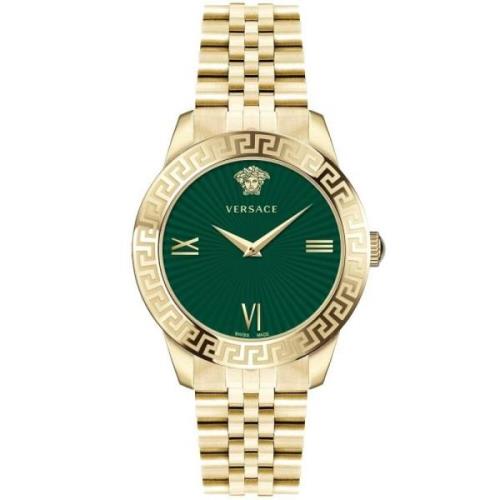 Handtekening Goud Roestvrij Staal Groen Horloge Versace , Multicolor ,...