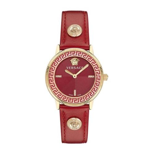 V-Tribute Rood Emaille Diamant Horloge Versace , Red , Dames