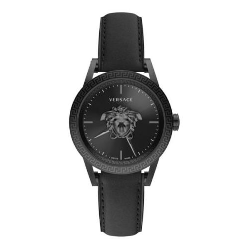 Zwarte Stalen Herenhorloge Versace , Black , Heren