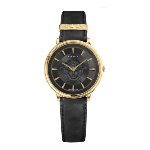 Elegante V Circle horloge voor vrouwen Versace , Yellow , Dames