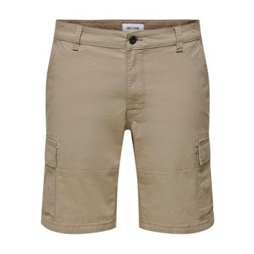 Cargo Bermuda Shorts voor Mannen Only & Sons , Beige , Heren