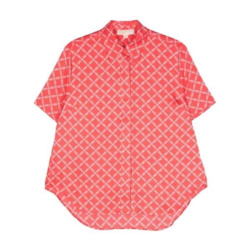 Rode Monogram Wit Shirt Michael Kors , Multicolor , Dames