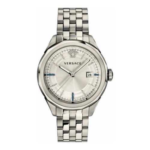 Zilveren Roestvrijstalen Horloge met Saffierglas Versace , Gray , Here...