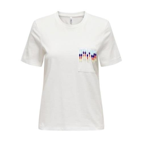 Stamleven Zak T-shirt Only , White , Dames