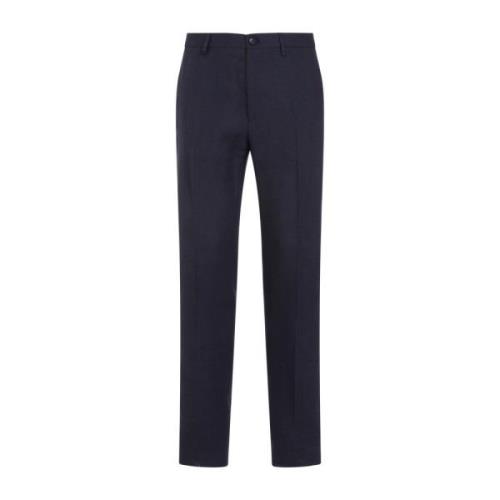 Blauwe Linnen Broek Rechte Pijp Etro , Blue , Heren