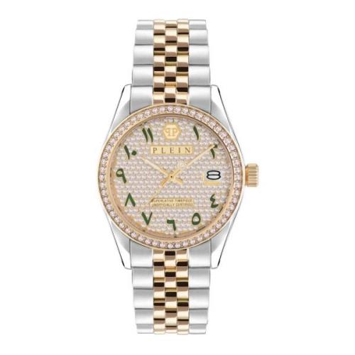 Kristal Bicolor Superlatief Datum Horloge Philipp Plein , Gray , Dames