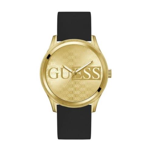 Reputation Zwart Goud Horloge Guess , Yellow , Heren