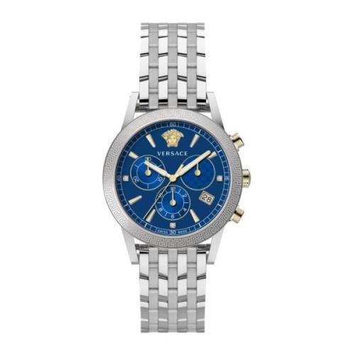 Sport Tech Roestvrij Staal Blauw Wijzerplaat Horloge Versace , Gray , ...