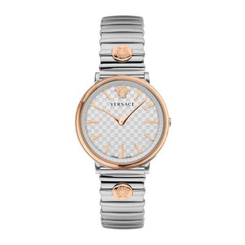V-Circle Roestvrijstalen Horloge Witte Wijzerplaat Versace , Multicolo...