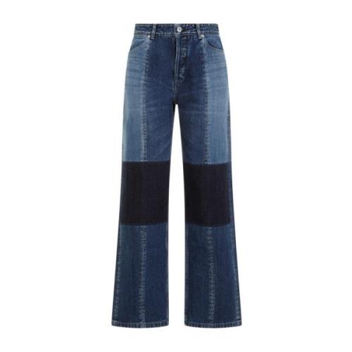 Blauwe Katoenen Jeans Panelen Constructie Jil Sander , Blue , Dames