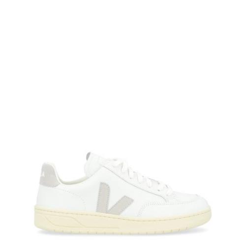 Witte Leren Sneaker met Grijs Logo Veja , White , Heren