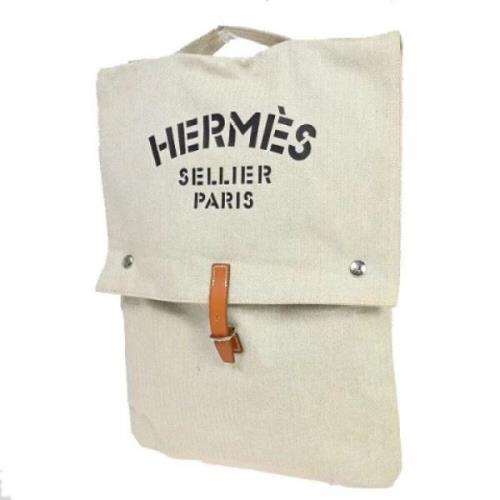 Pre-owned Cotton handbags Hermès Vintage , Beige , Dames