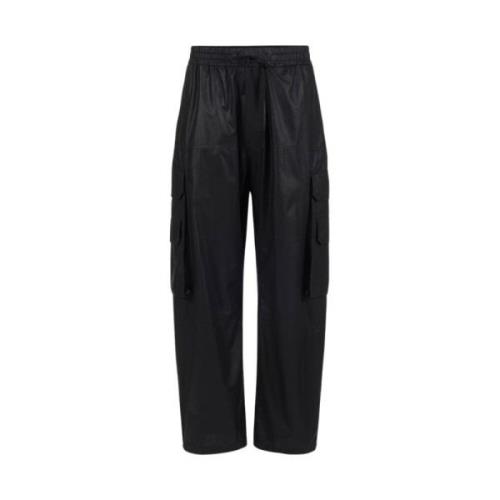 Zwarte Cargo Broek met Logo Iceberg , Black , Heren