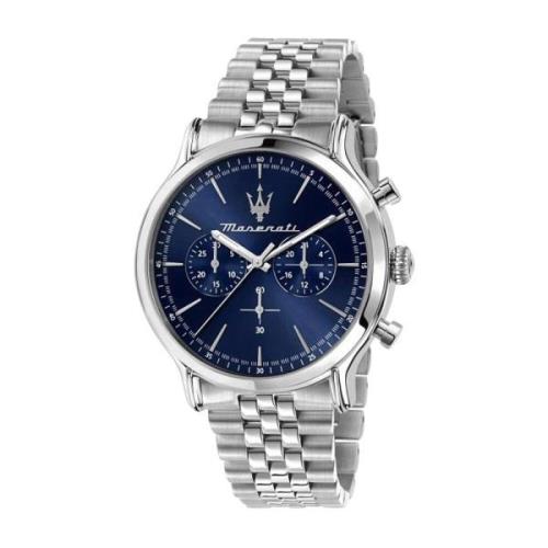 Stalen Quartz Horloge, Blauwe Kast Maserati , Gray , Heren