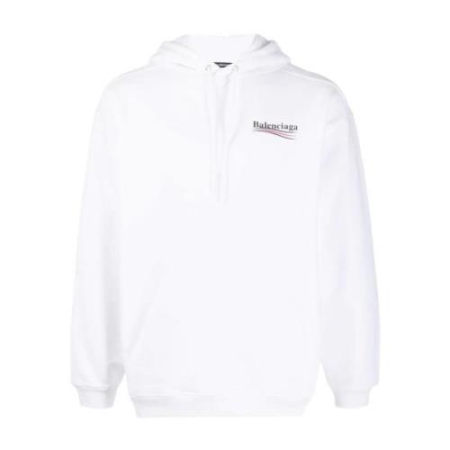 Politieke Campagne Logo Hoodie in Wit Balenciaga , White , Heren