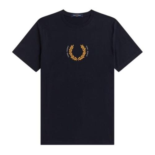 Laurierkrans T-Shirt Navy Fred Perry , Blue , Heren