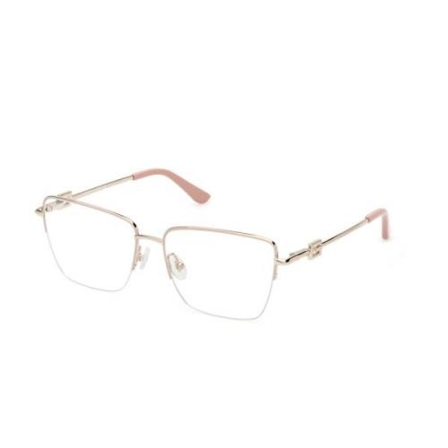 Vierkant Metalen Frame Bril Guess , Pink , Dames