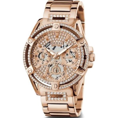 Queen Roségoud Multifunctioneel Horloge Guess , Yellow , Dames