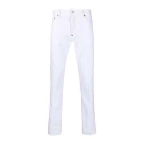 Slimme Witte Jeans met Klassiek Design Dsquared2 , White , Heren