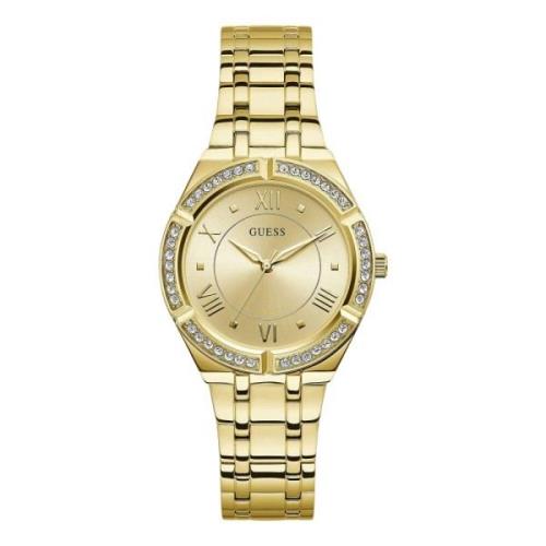 Elegante Cosmo gouden Horloge Guess , Yellow , Dames