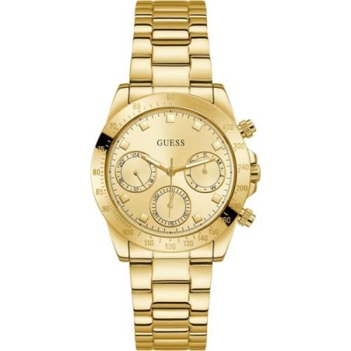 Elegante Roestvrijstalen Analoge Horloge Guess , Yellow , Dames