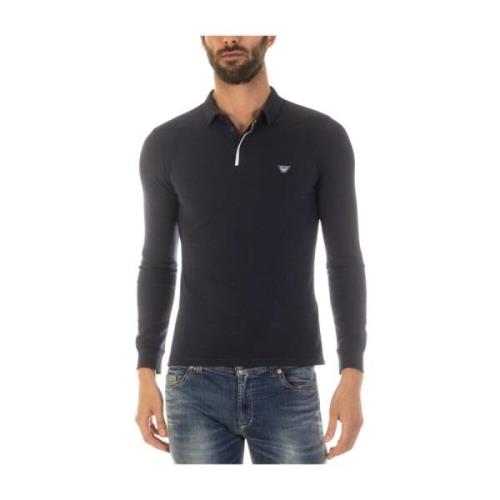 Klassieke Polo Shirt voor Mannen Armani Jeans , Blue , Heren