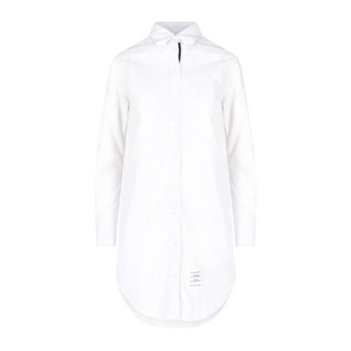 Witte Katoenen Overhemdjurk Thom Browne , White , Dames