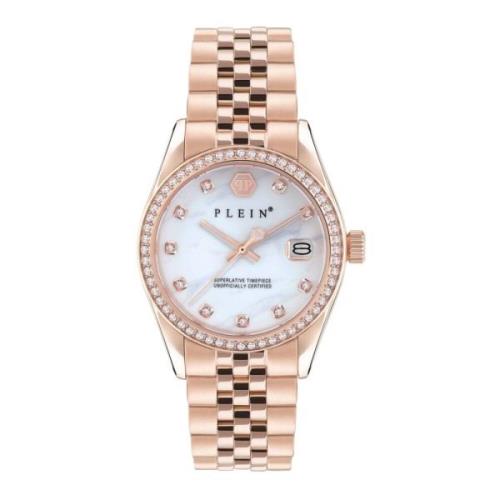 Roségoud Datum Superlatief Horloge Philipp Plein , Yellow , Heren