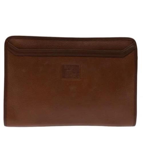 Pre-owned Leather clutches Burberry Vintage , Brown , Dames