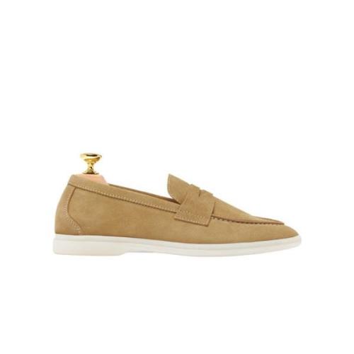 Luciana Suede Loafers Scarosso , Beige , Dames