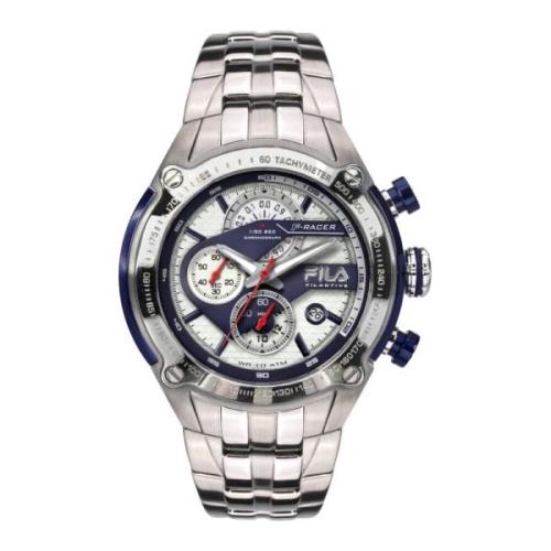 Sportieve Chronograaf Horloge F-Racer Blauw Fila , Gray , Heren