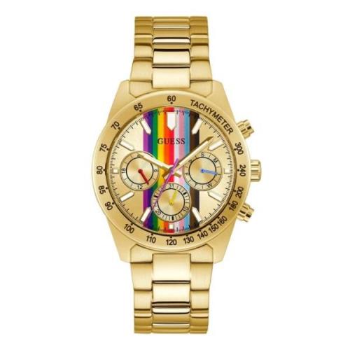 Regenboog wijzerplaat roestvrijstalen armbandhorloge Guess , Yellow , ...