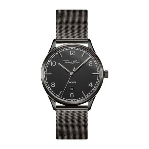Zwarte roestvrijstalen horloge met schuifsluiting Thomas Sabo , Black ...