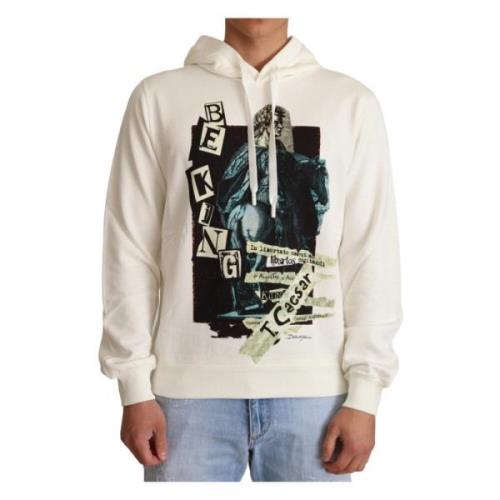 Witte King Ceasar Katoenen Hoodie Dolce & Gabbana , White , Heren