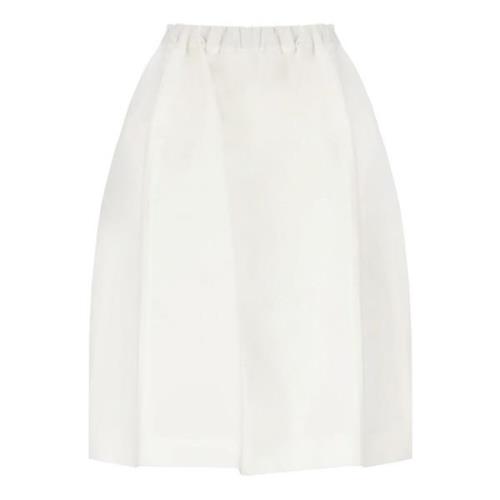 Witte Katoenen Rok Elastische Taille Zakken Marni , White , Dames